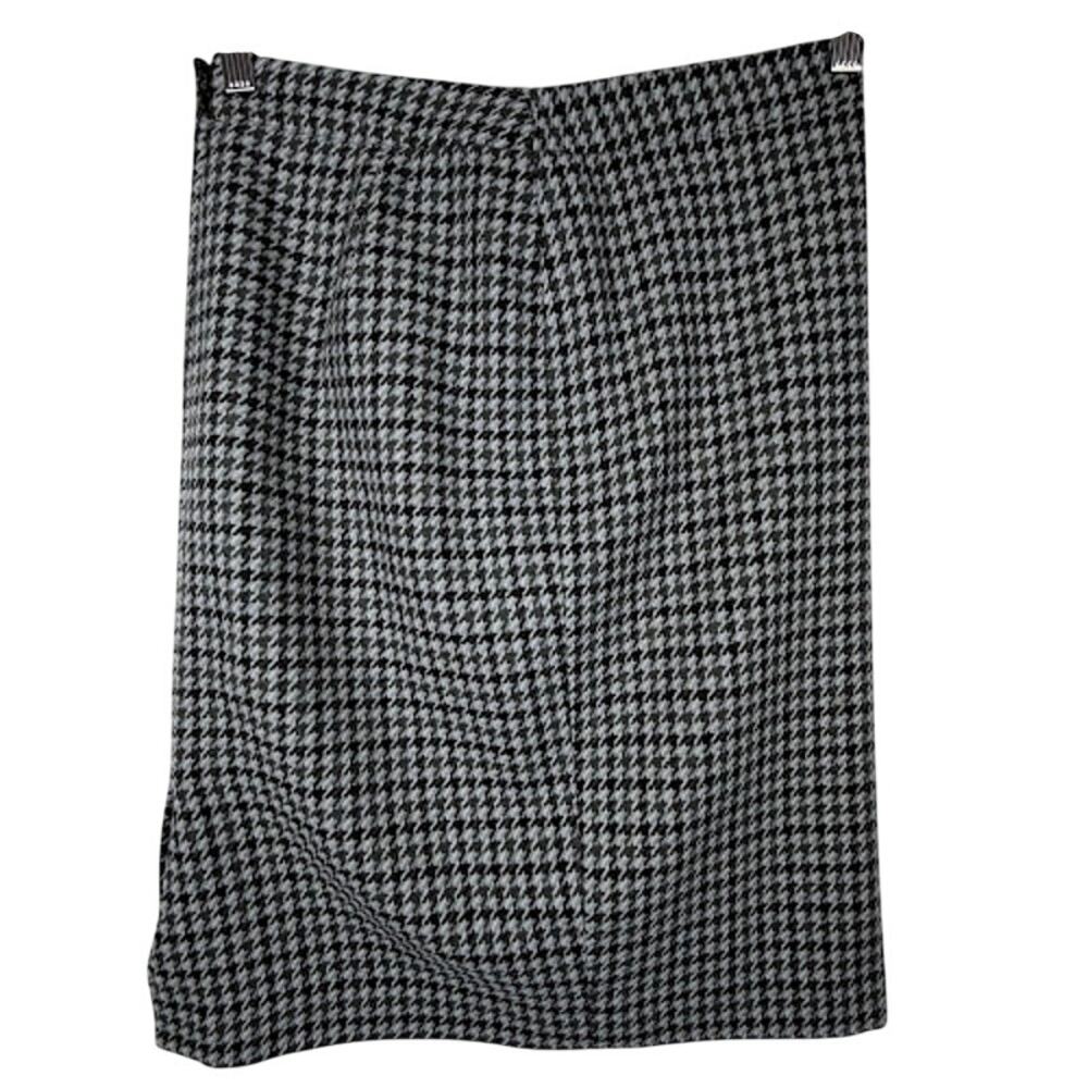 J.Crew Women's 6 Black White Houndstooth Wool Blend Pencil Skirt Lined